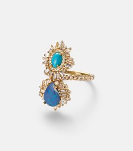 Suzanne Kalan Suzanne Kalan 18kt gold (750/1000) ring with gemstones