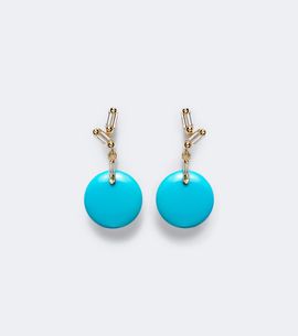 Suzanne Kalan Suzanne Kalan 18kt gold drop earrings with diamonds and turquoise