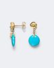 Suzanne Kalan Suzanne Kalan 18kt gold drop earrings with diamonds and turquoise - 4