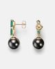 Suzanne Kalan Suzanne Kalan 18kt gold drop earrings with pearls and emeralds - 3