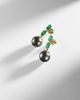 Suzanne Kalan Suzanne Kalan 18kt gold drop earrings with pearls and emeralds - 4