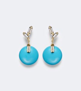 Suzanne Kalan Suzanne Kalan 18kt gold drop earrings with turquoise and diamonds