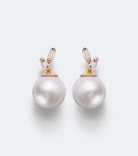 Suzanne Kalan Suzanne Kalan 18kt gold earrings with pearls and diamonds