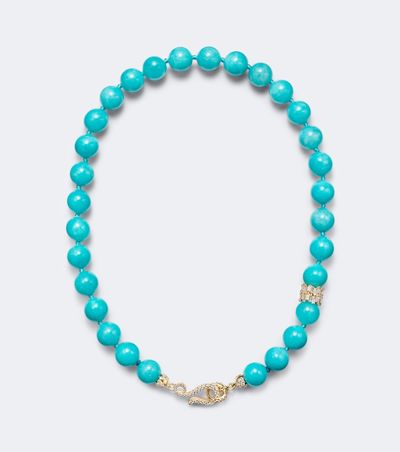 Suzanne Kalan Suzanne Kalan 18kt gold necklace with amazonites and diamonds