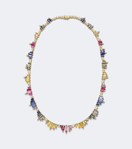 Suzanne Kalan Suzanne Kalan 18kt gold necklace with sapphires and diamonds