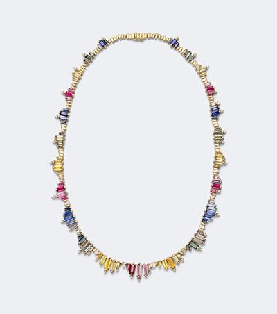 Suzanne Kalan Suzanne Kalan 18kt gold necklace with sapphires and diamonds