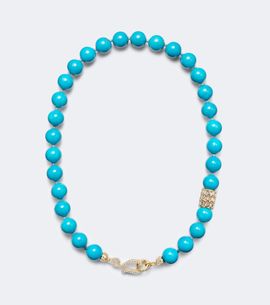 Suzanne Kalan Suzanne Kalan 18kt gold necklace with turquoise and diamonds