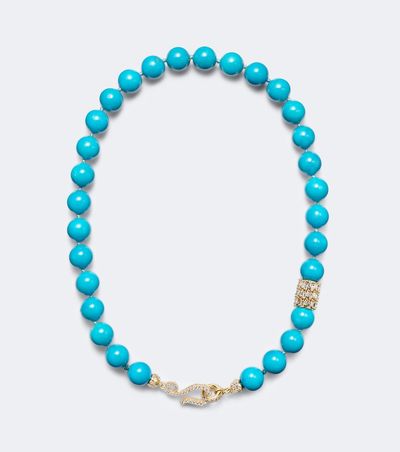 Suzanne Kalan Suzanne Kalan 18kt gold necklace with turquoise and diamonds