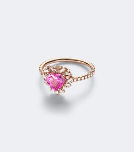Suzanne Kalan Suzanne Kalan 18kt rose gold ring with sapphire and diamonds