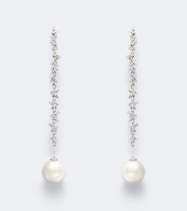 Suzanne Kalan Suzanne Kalan 18kt white gold drop earrings with diamonds and pearls