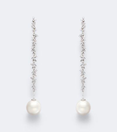 Suzanne Kalan Suzanne Kalan 18kt white gold drop earrings with diamonds and pearls