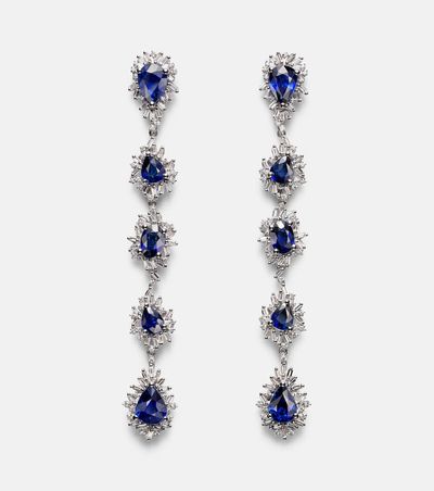 Suzanne Kalan Suzanne Kalan 18kt white gold drop earrings with sapphires and diamonds
