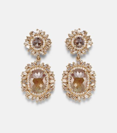 Suzanne Kalan Suzanne Kalan Doublet 18kt gold drop earrings with diamonds