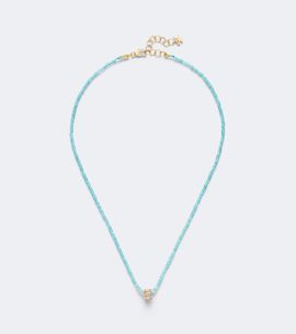 Suzanne Kalan Suzanne Kalan Infinite 18kt gold beaded necklace with apatites and diamonds