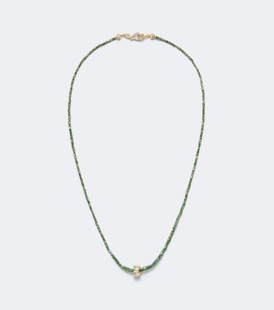 Suzanne Kalan Suzanne Kalan Infinite 18kt gold beaded necklace with diamonds