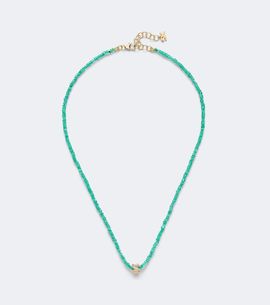 Suzanne Kalan Suzanne Kalan Infinite 18kt gold beaded necklace with emeralds and diamonds