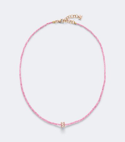 Suzanne Kalan Suzanne Kalan Infinite 18kt rose gold beaded necklace with spinels and diamonds