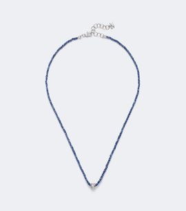 Suzanne Kalan Suzanne Kalan Infinite 18kt white gold beaded necklace with sapphires and diamonds