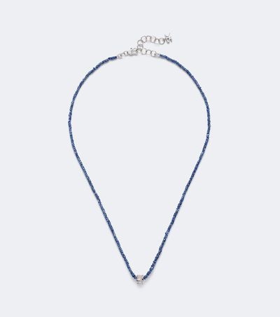 Suzanne Kalan Suzanne Kalan Infinite 18kt white gold beaded necklace with sapphires and diamonds