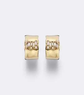Suzanne Kalan Suzanne Kalan Mini 18kt gold hoop earrings with diamonds