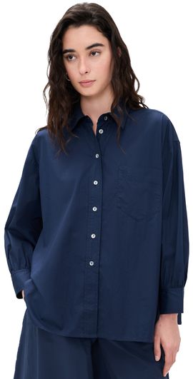 Suzie Kondi Suzie Kondi Kappa Button Down Shirt Navy