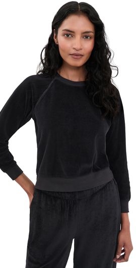 Suzie Kondi Suzie Kondi Tilos Velour Raglan Sweatshirt Black