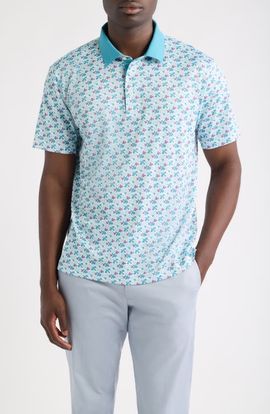 Swannies Swannies Mike V Floral Piqué Performance Golf Polo
