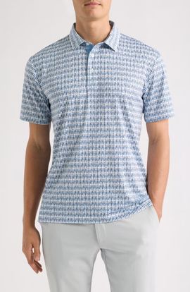 Swannies Swannies Sardine Print Performance Golf Polo
