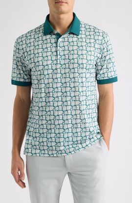 Swannies Swannies Sun Floral Piqué Performance Golf Polo