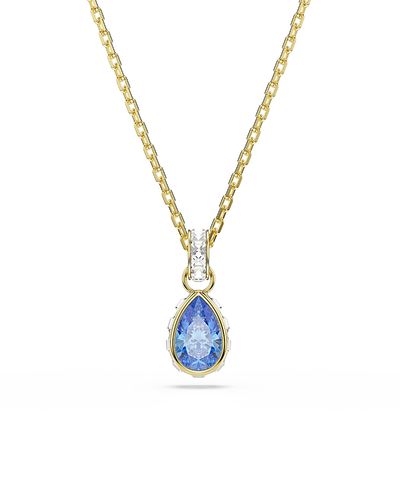 Swarovski Swarovski Chroma Crystal Pear Shape Pendant Necklace, 14.87-17.75