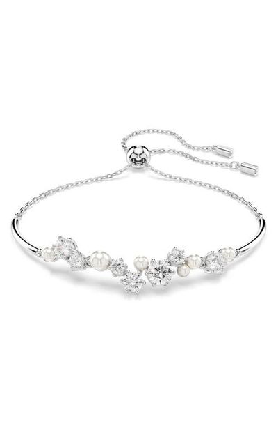Swarovski Swarovski Constella Crystal & Faux Pearl Slider Bracelet