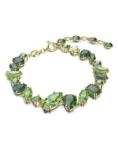 Swarovski Swarovski Gema Green Crystal Flex Bracelet in Gold Tone