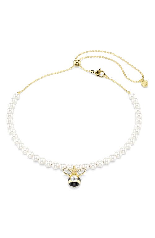 Swarovski Swarovski Idyllia Bee Pendant Faux Pearl Choker Necklace