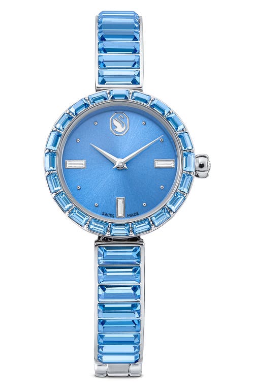 Swarovski Swarovski Matrix Blue Baguette Crystal Bracelet Watch, 25mm 