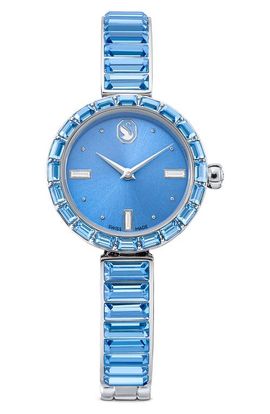 Swarovski Swarovski Matrix Blue Baguette Crystal Bracelet Watch, 25mm 