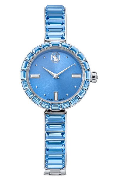 Swarovski Swarovski Matrix Blue Baguette Crystal Bracelet Watch, 25mm 