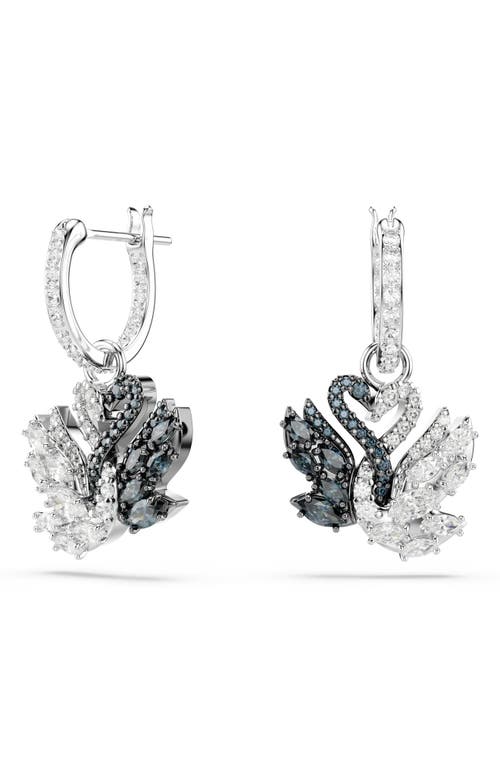 Swarovski Swarovski Two-Tone Swan Hoop Earrings