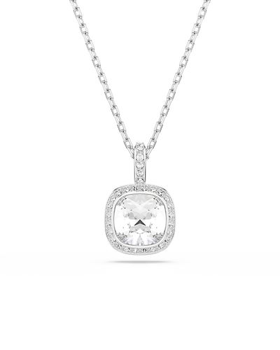 Swarovski Swarovski Una Crystal Cushion Halo Pendant Necklace, 14.87-17.75