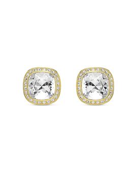 Swarovski Swarovski Una Crystal Cushion Halo Stud Earrings