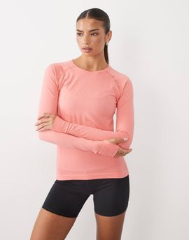 Sweaty Betty Sweaty Betty Athlete Seamless Workout Long Sleeve Top in melon pink