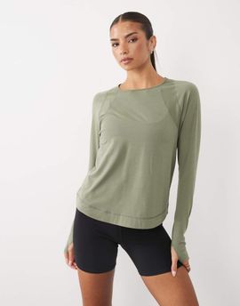 Sweaty Betty Sweaty Betty Breathe Easy mesh long sleeve top in dark green