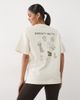 Sweaty Betty Sweaty Betty British Heritage graphic T-shirt in creme beige bracken green graphic script wordmark-Brown - 1