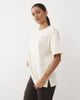 Sweaty Betty Sweaty Betty British Heritage graphic T-shirt in creme beige bracken green graphic script wordmark-Brown - 3