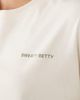 Sweaty Betty Sweaty Betty British Heritage graphic T-shirt in creme beige bracken green graphic script wordmark-Brown - 4
