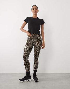 Sweaty Betty Sweaty Betty Power 7/8 piping workout leggings in brown ink leopard print