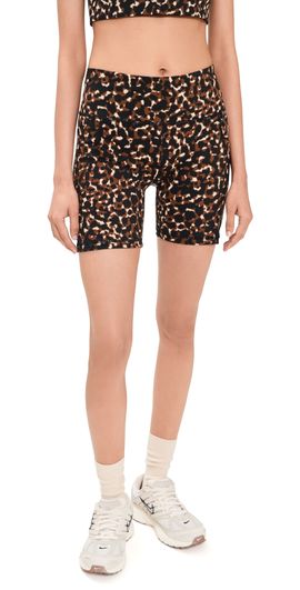 Sweaty Betty Sweaty Betty Power Biker Shorts 6 Brown Offbeat Animal Print