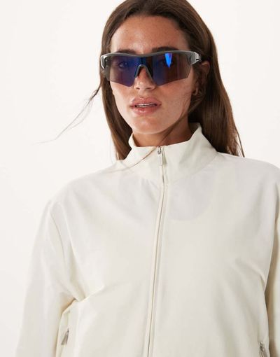 Sweaty Betty Sweaty Betty seersucker textured zip up jacket in white