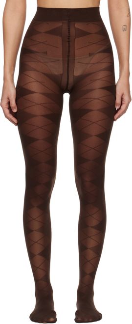 Swedish Stockings Swedish Stockings Brown Rebecka Argyle Tights