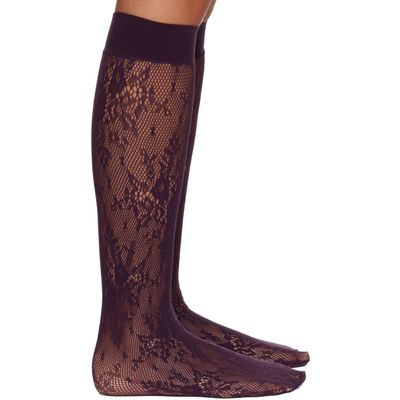 Swedish Stockings Purple Rosa Lace Knee-High Socks