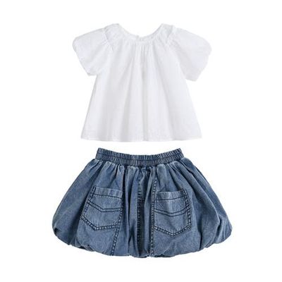 Sweet Cactus Sweet Cactus Lace-Trim Bow Skirt Set